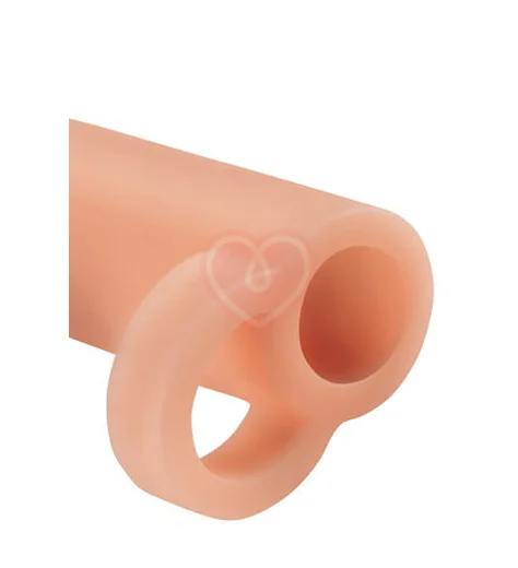 Насадка увеличитель с кольцом на мошонку Real Feel Enhancer XL 18 см телесная фото 2