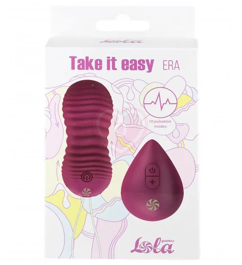 Вагинальные шарики с вибрацией и пульсацией Take it Easy Era фиолетовые фото 3