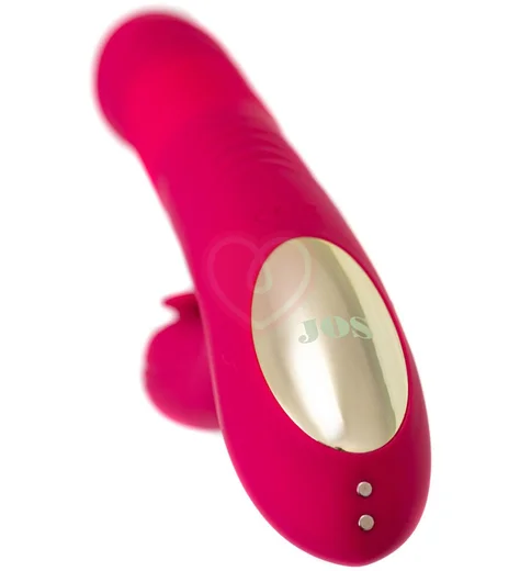 Вибратор-кролик с функцией поступательных движений и пульсацией Jos Seri розовый фото 7