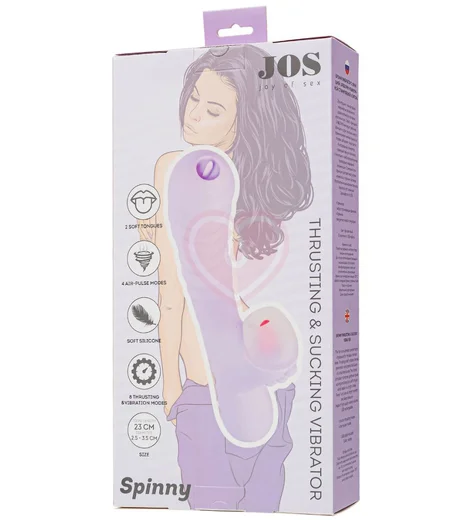 Вибратор-кролик с двумя язычками и функцией поступательных движений Jos Spinny фиолетовый фото 8