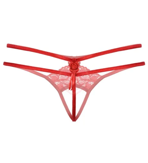 Стринги открытые с бантиком Soft Line Collection красные фото 4