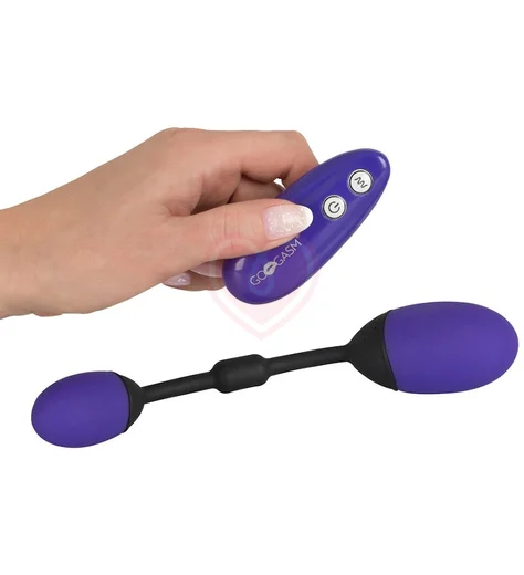 Анальный и вагинальный шарики GoGasm чёрно-фиолетовые фото 3