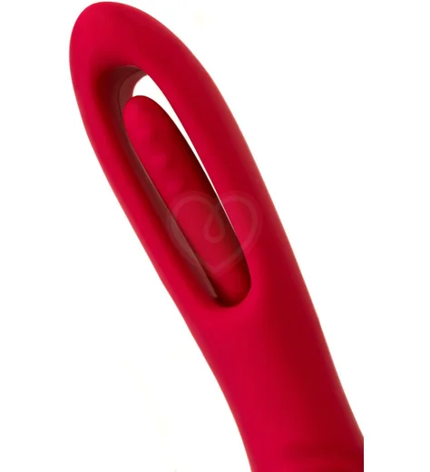 Вибратор с двигающимся язычком Flovetta Begonia бордовый фото 6