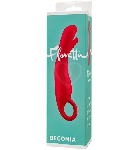 Вибратор с двигающимся язычком Flovetta Begonia бордовый фото 9