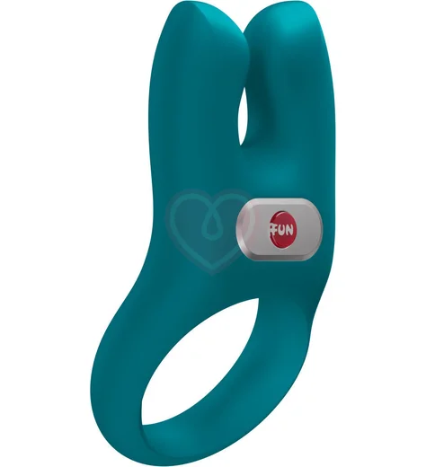 Виброкольцо Fun Factory Nos с двумя кончиками для стимуляции зелёное фото 2