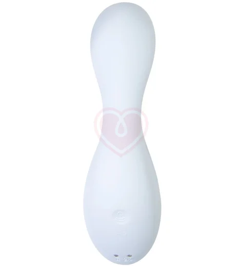 Вибратор с вакуумной стимуляцией Satisfyer Curvy Trinity 5+ и приложением голубой фото 2