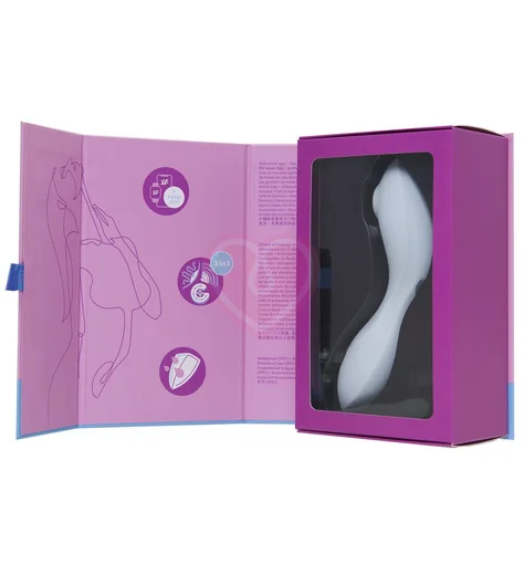 Вибратор с вакуумной стимуляцией Satisfyer Curvy Trinity 5+ и приложением голубой фото 9