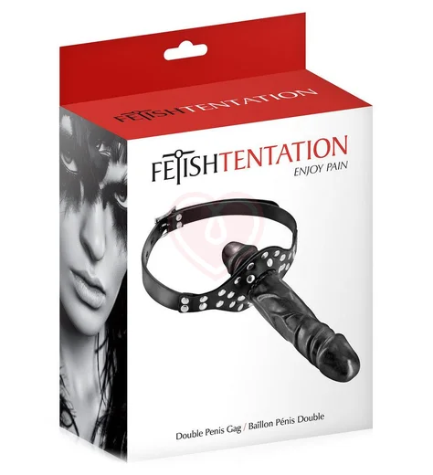 Кляп Fetish Tentation с двойным фаллоимитатором фото 3