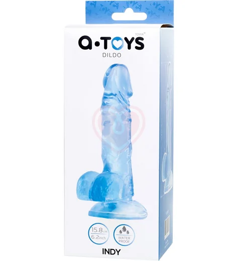 Фаллоимитатор на присоске A-Toys by Toyfa Indy голубой фото 2