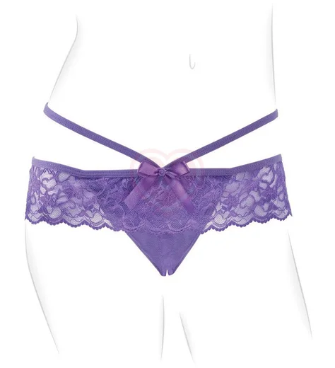 Клиторальный набор с вибратором и пультом Crotchless Panty Thrill-Her фиолетовый фото 2