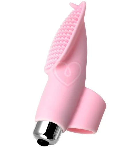 Вибронасадка на палец для прелюдии Jos Twity розовая фото 2