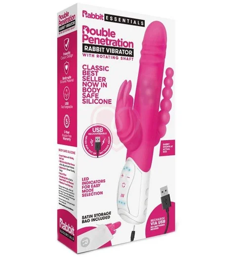 Вибратор хай-тек для двойного проникновения Rabbit розовый фото 4