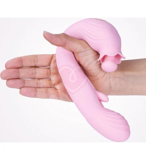 Вибратор-кролик со стимуляцией зоны G и пульсацией Selove BellFlower розовый фото 3