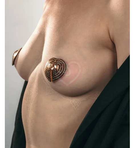 Пэстисы Burlesque Rand сердечки из пайеток золотые фото 3