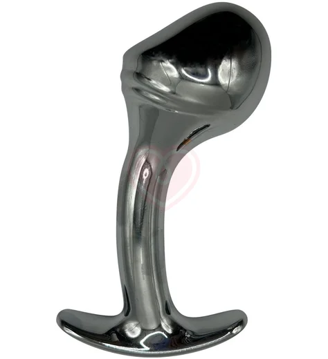 Изогнутая анальная пробка для ношения Kanikule Small серебряного цвета фото 2