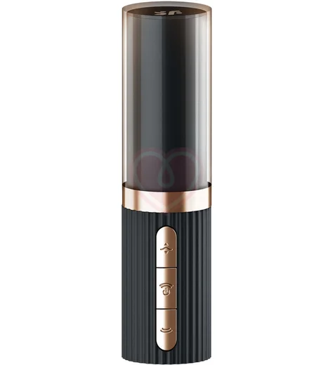 Вакуумно-волновой клиторальный стимулятор помада Satisfyer Deep Kiss Black чёрный фото 4