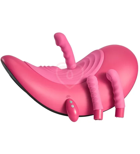 Подушка-качалка с вибрацией и сменными насадками Ride On розовая фото 10