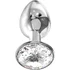 Анальная пробка с прозрачным кристаллом Diamond Clear Sparkle Small серебро фото 2