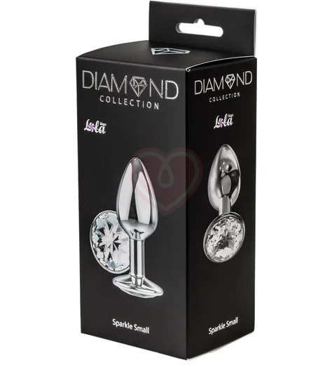 Анальная пробка с прозрачным кристаллом Diamond Clear Sparkle Small серебро фото 5
