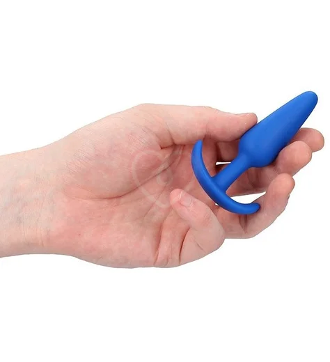 Анальная пробка для ношения Slim Butt Plug синяя фото 2