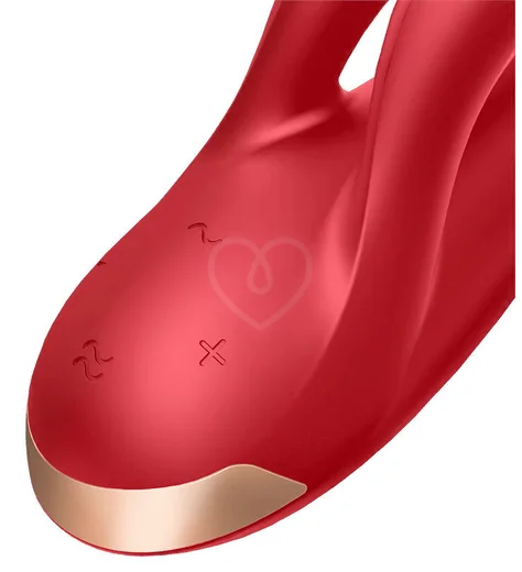 Вибратор Satisfyer Double Flex с двумя клиторальными кончиками красный фото 3