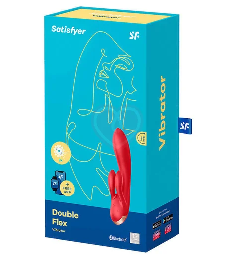 Вибратор Satisfyer Double Flex с двумя клиторальными кончиками красный фото 4