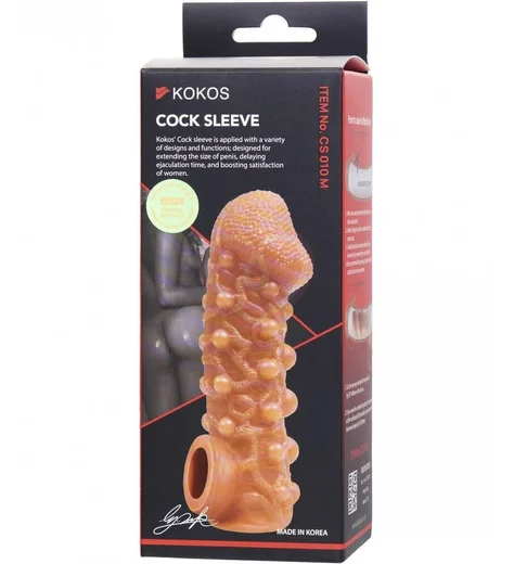Насадка с шариками и отверстием для мошонки Kokos Cock Sleeve CS010-M фото 4