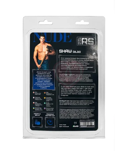 Реалистичный фаллоимитатор с мошонкой на присоске RealStick Nude Shaw телесный фото 11