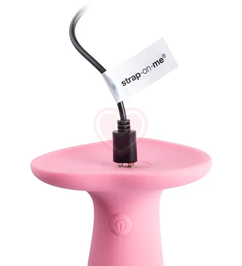 Вибратор с пульсирующей головкой Strap-On-Me Tapping Dildo Wave M розовый фото 7