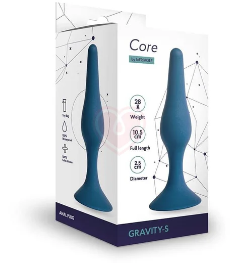 Маленькая анальная пробка Gravity Le Frivole кобальтового цвета фото 3