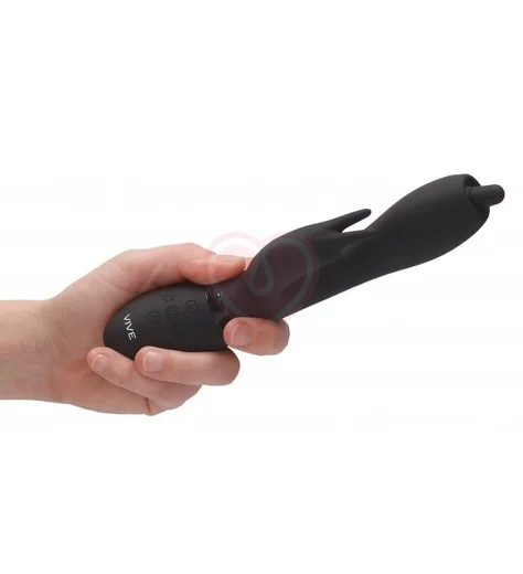 Вибратор Nilo с ротацией на кончике и стимулятором клитора чёрный фото 4