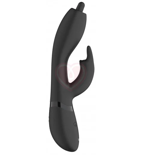 Вибратор Nilo с ротацией на кончике и стимулятором клитора чёрный фото 5