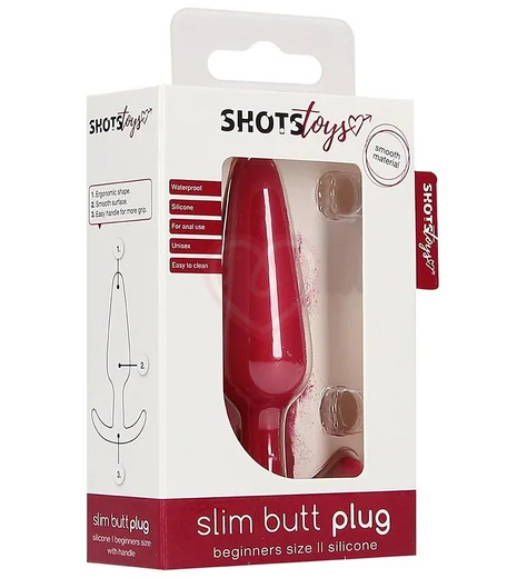 Анальная пробка для ношения Slim Butt Plug красная фото 3