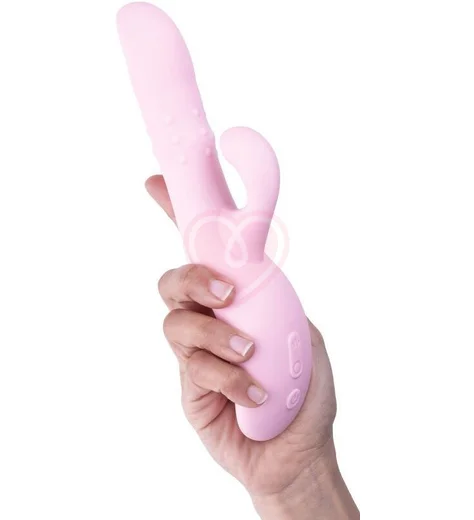 Вибратор-кролик со подвижными шариками Selove Wave розовый фото 5