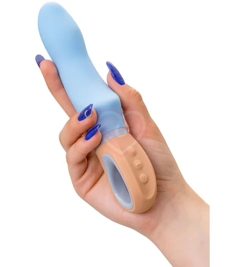 Вибратор с анатомическим выступом для стимуляции клитора Flovetta Bluebell голубой фото 5