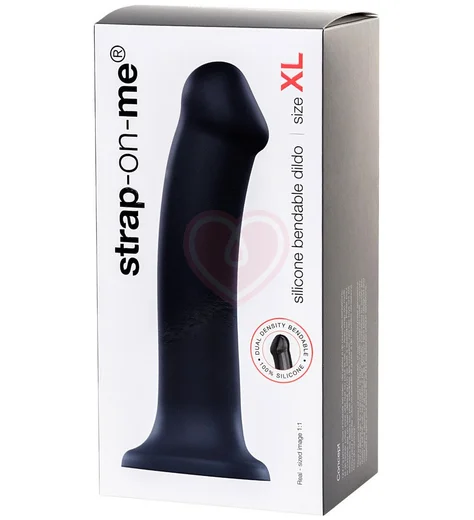 Гибкий фаллоимитатор на присоске Strap-on-me XL 20 см чёрный фото 5
