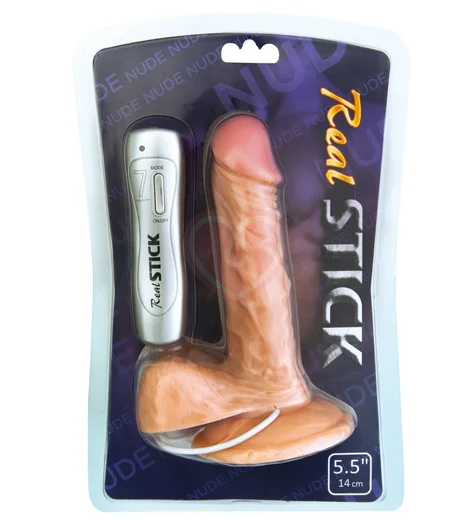 Вибратор реалистичный RealStick Nude 14 см телесный фото 2