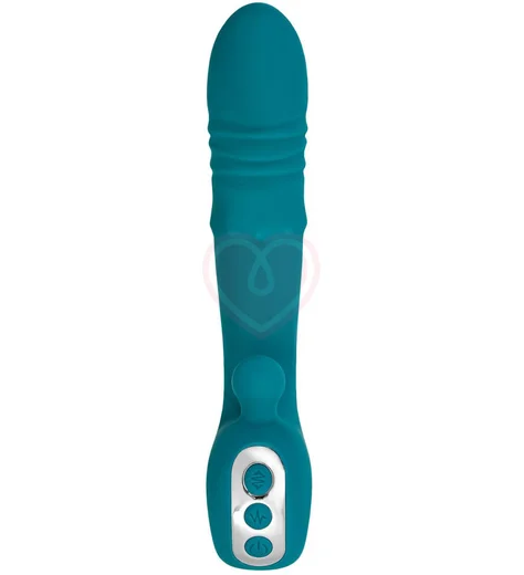 Вибратор-кролик с функцией поступательных движений Jos Mija зелёный фото 2