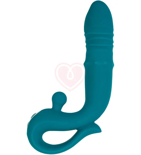 Вибратор-кролик с функцией поступательных движений Jos Mija зелёный фото 4