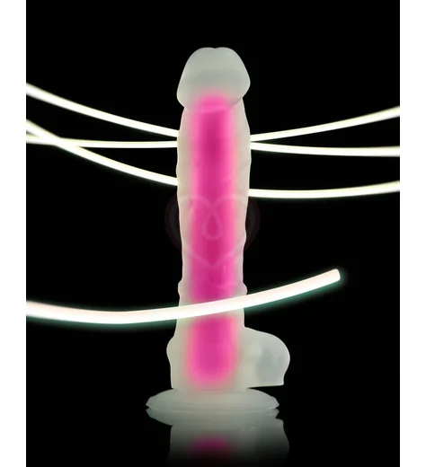 Светящийся в темноте розовым фаллоимитатор Beyond Tony Glow 14,5 см фото 4