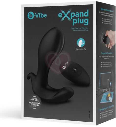 Расширяющийся вибростимулятор простаты b-Vibe Expand Plug с пультом черный фото 10