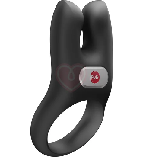 Виброкольцо Fun Factory Nos с двумя кончиками для стимуляции чёрное фото 2