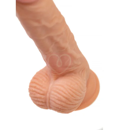 Реалистичный фаллоимитатор на присоске и с мошонкой RealStick Nude Baz телесный фото 4