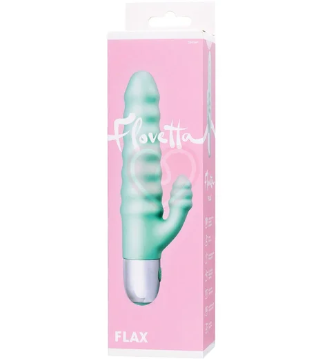 Вибратор-кролик с ребристым рельефом Flovetta Flax голубой фото 9