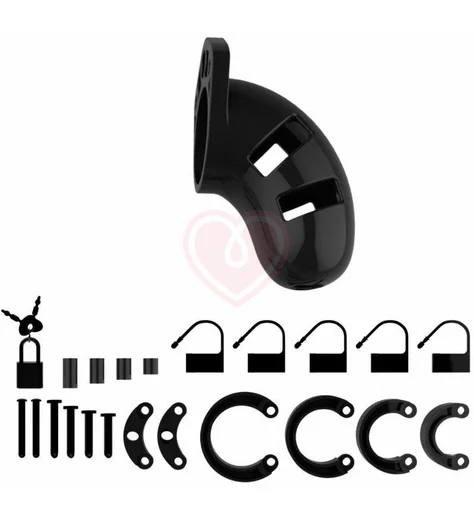 Мужской пояс верности Shots Man Cage Model 01 чёрный 9 см фото 2