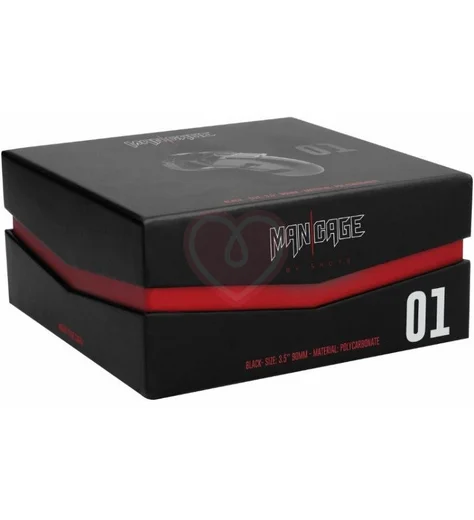 Мужской пояс верности Shots Man Cage Model 01 чёрный 9 см фото 3