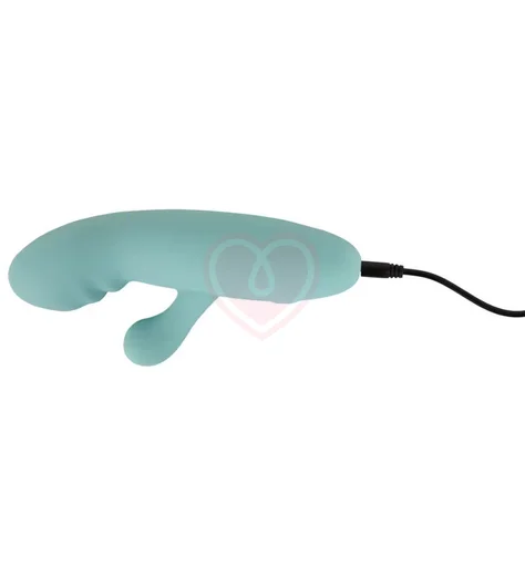 Вибратор Cuties Rabbit с клиторальным кончиком бирюзовый фото 6