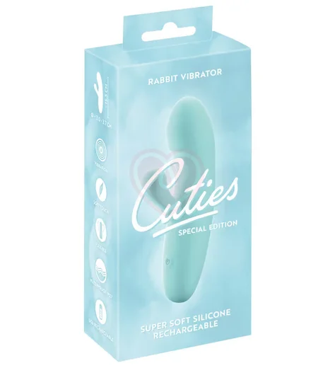 Вибратор Cuties Rabbit с клиторальным кончиком бирюзовый фото 7