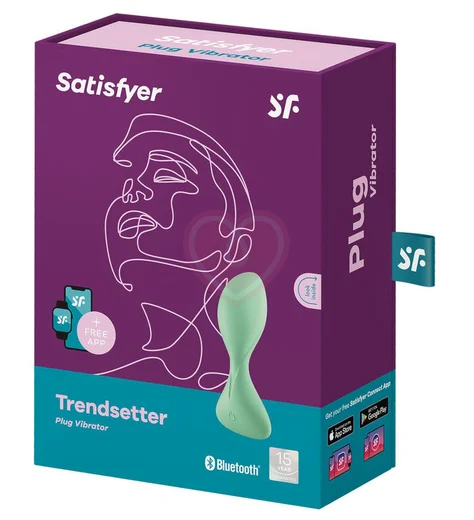 Анальная вибропробка Satisfyer Trendsetter с приложением зеленая фото 5