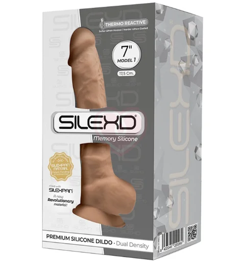 Фаллоимитатор на присоске с мошонкой SileXD Model 1 смуглый 18 см фото 2